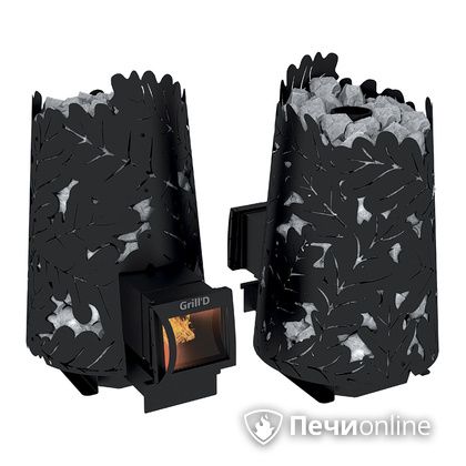 Дровяная печь-каменка GrillD Dubravo 180 long black в Лысьве