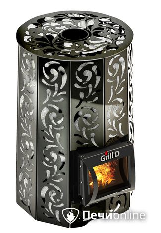 Дровяная печь-каменка GrillD Violet short Жадеит 80 в Лысьве