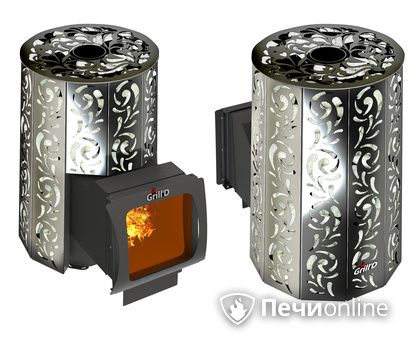 Дровяная печь-каменка GrillD Violet window long Max Жадеит 100 в Лысьве