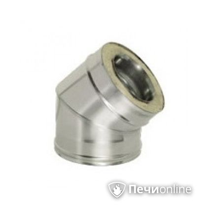 Дымоход Дымок Колено 45° с изоляцией 0.5 мм. OТFR45 150/230 в Лысьве
