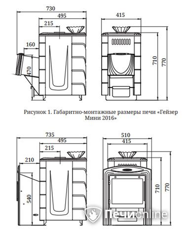 Дровяная банная печь TMF Гейзер Мини 2016 Inox ДА ЗК ТО терракота в Лысьве