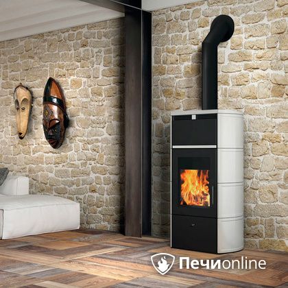 Печь-камин Edilkamin Flamma 24 kw V.A. Bianco Panna с Т/О в Лысьве