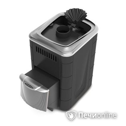 Дровяная банная печь TMF Гейзер Мини 2016 Carbon закрытая каменка нержавеющая дверь антрацит в Лысьве