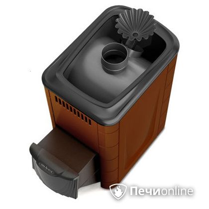 Дровяная банная печь TMF Ангара 2012 Carbon с закрытой каменкой дверь антрацит терракота в Лысьве