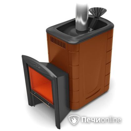 Дровяная банная печь TMF Гейзер 2014 Carbon Витра терракота в Лысьве