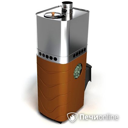 Дровяная банная печь TMF Бирюса 2013 Carbon терракота с закрытой каменкой в Лысьве